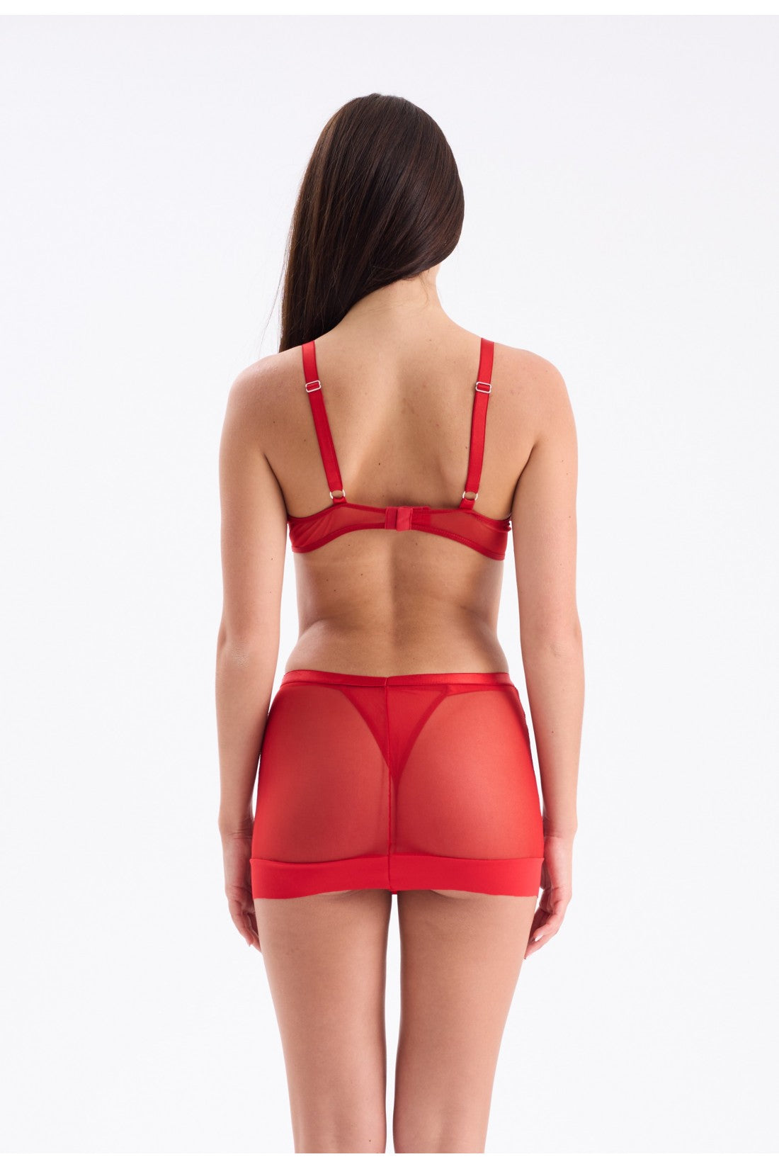 Red bra set with skirt playful lingerie