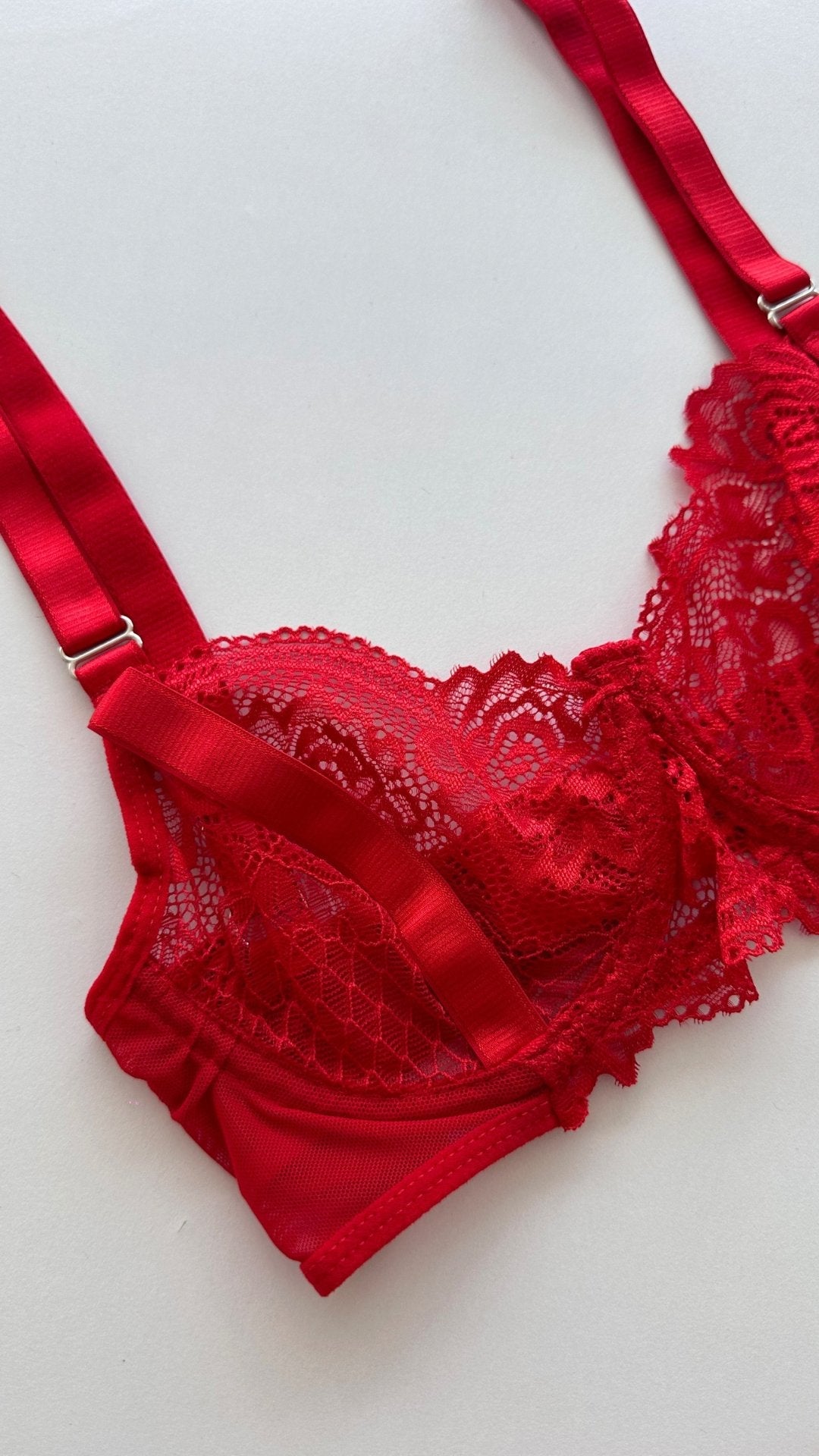 Red Bra Set with Skirt - Playful Lingerie
