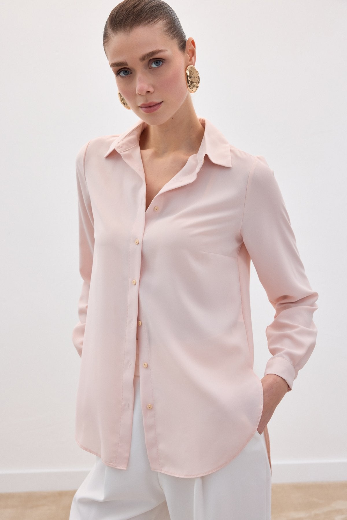 Classic Plain Shirt - Powder Pink