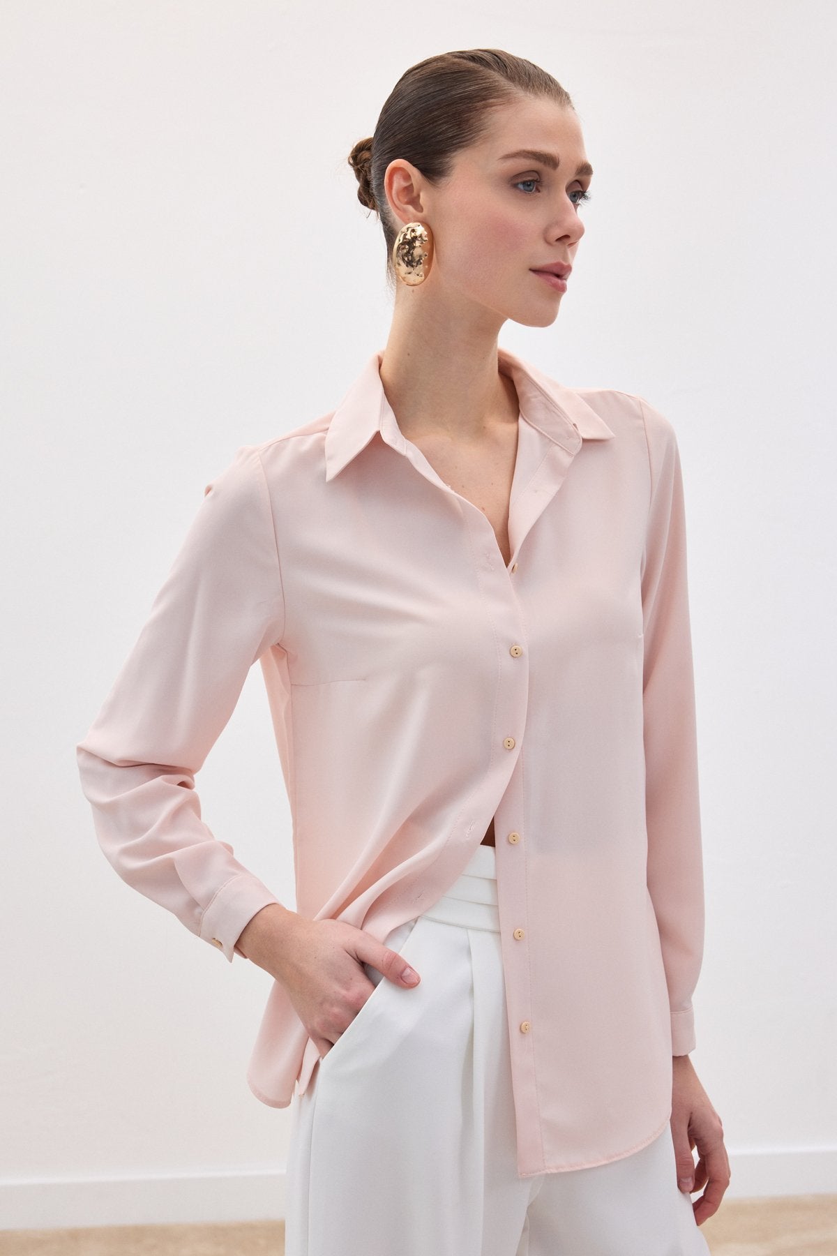 Classic Plain Shirt - Powder Pink