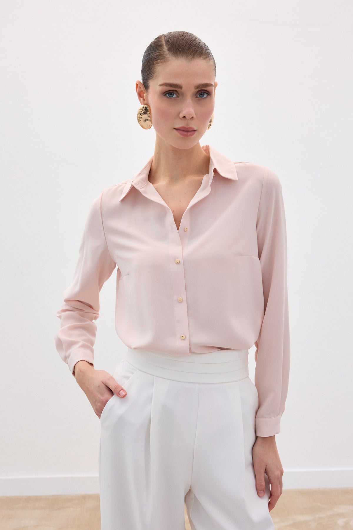 Classic Plain Shirt - Powder Pink