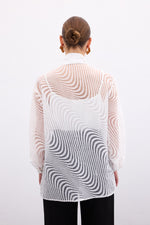 Load image into Gallery viewer, Scarf Zebra Pattern Shirt - Ecru
