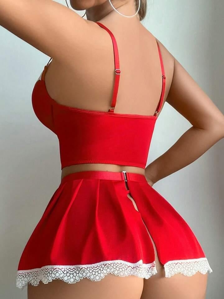 Red Maid Costume - 4 Piece Fantasy Set