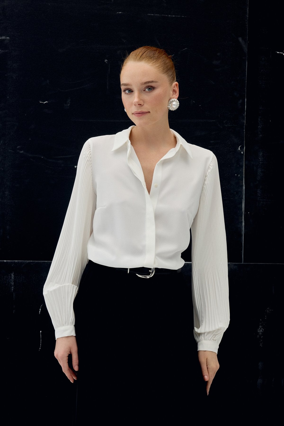 Pleated Sleeve Shirt -