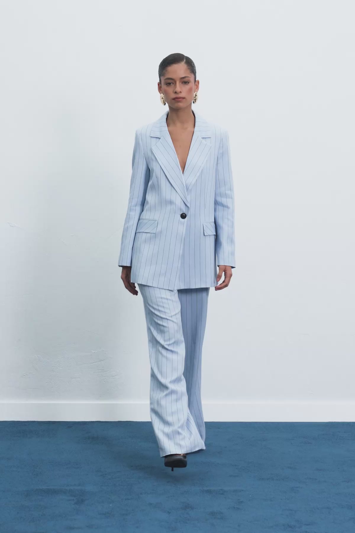 Rina Striped Pants - Baby Blue