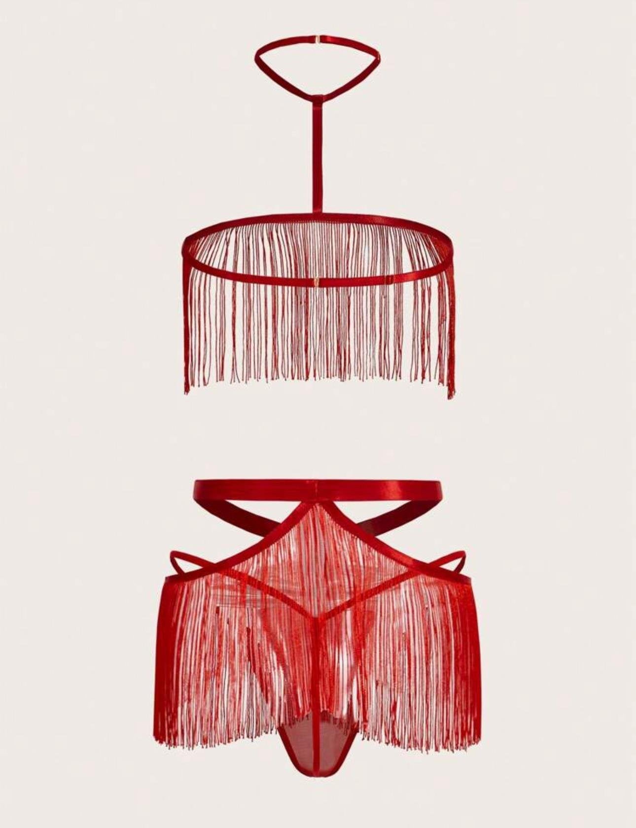 Red Tassel Fantasy Set - Playful Lingerie