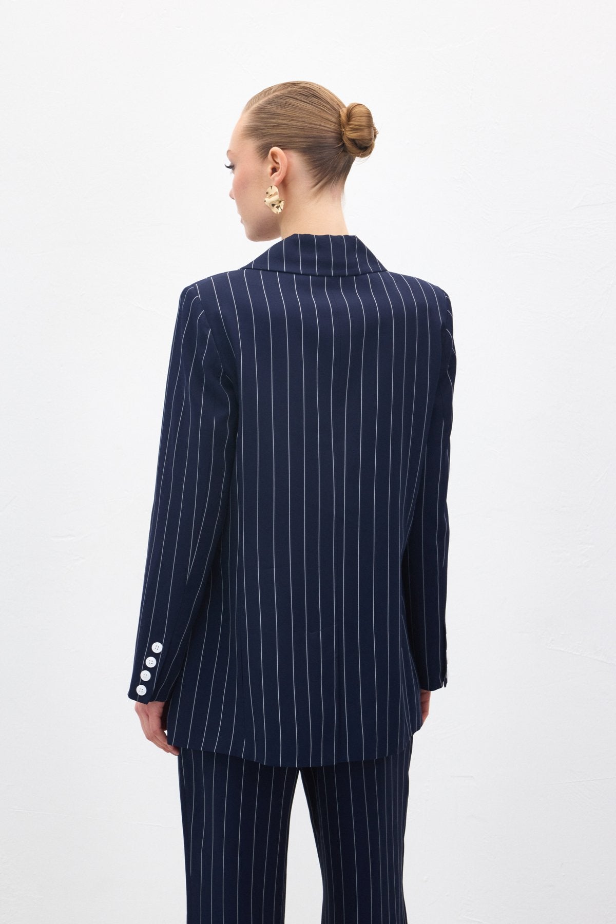 Rina Striped Pants - Navy