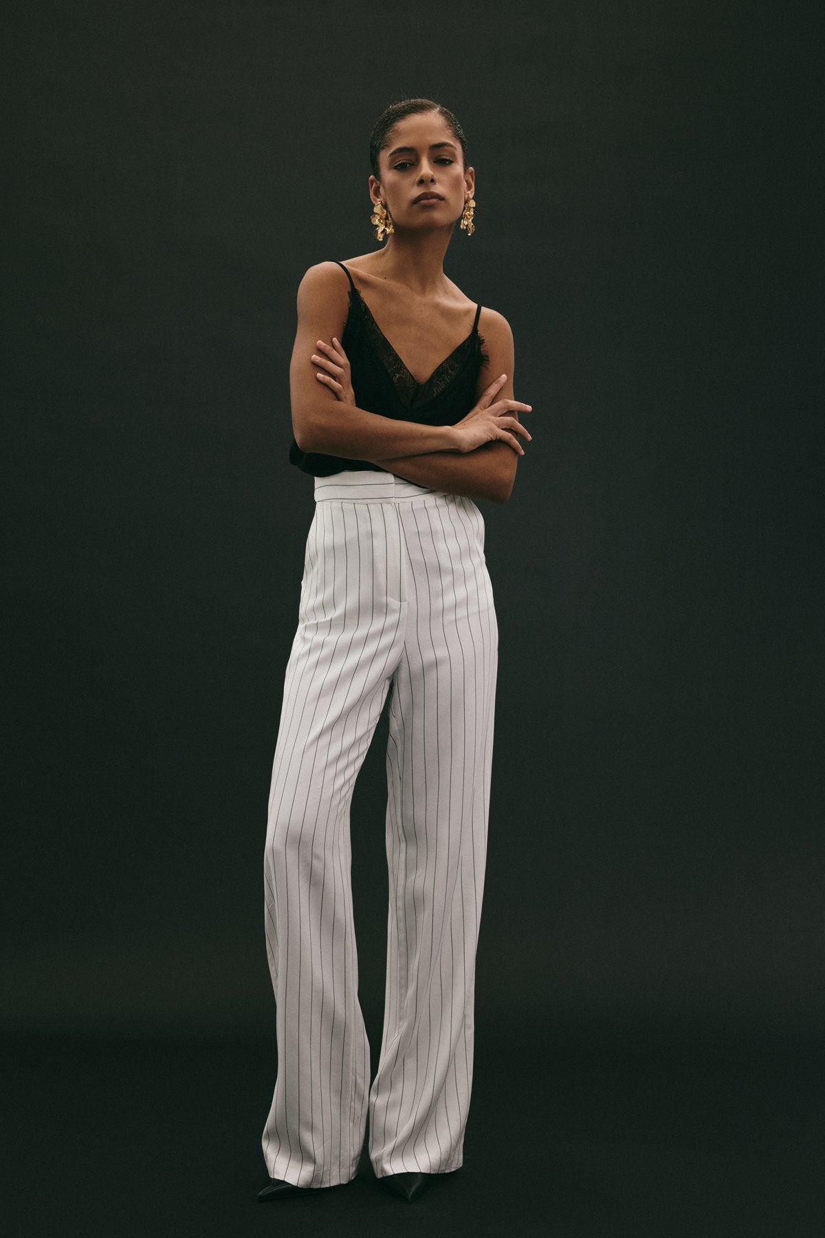 Rina Striped Pants - Baby Blue