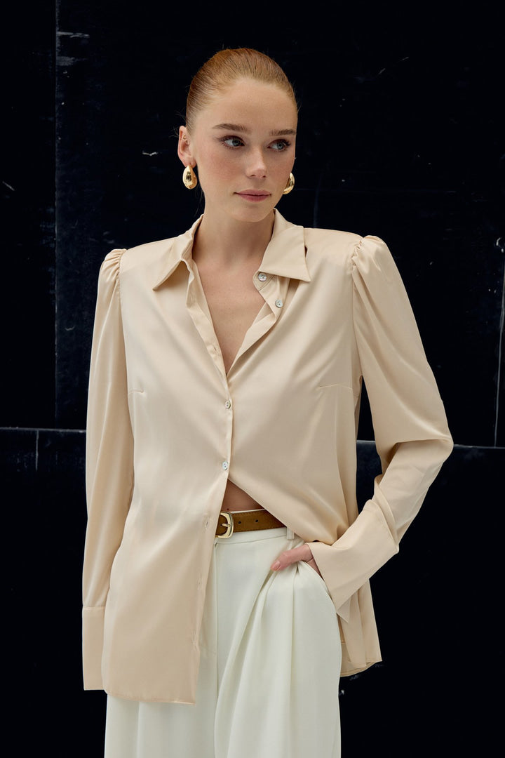 Padded Satin Shirt -