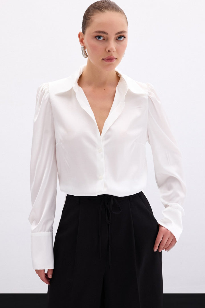 Padded Satin Shirt -
