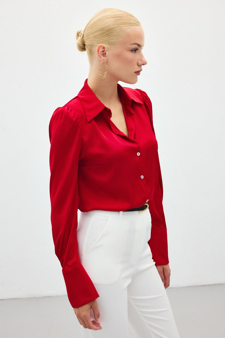 Padded Satin Shirt -