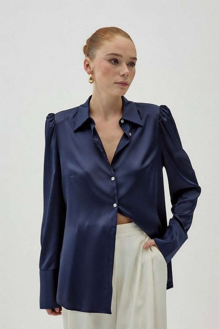 Padded Satin Shirt -