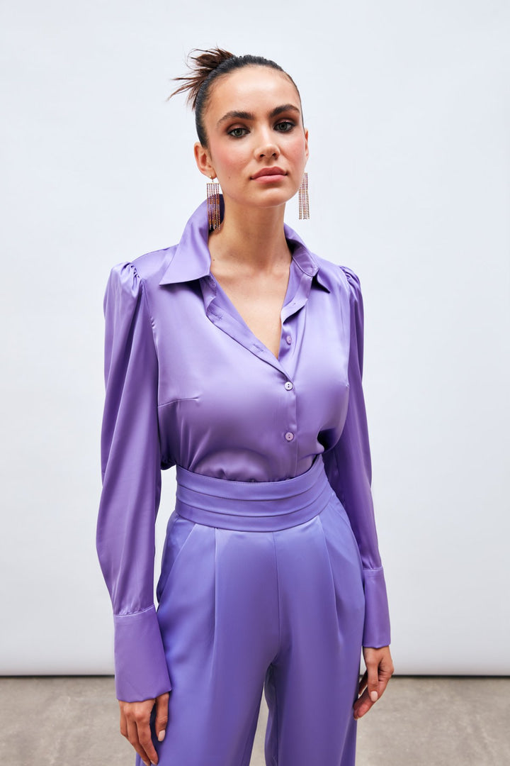 Padded Satin Shirt -