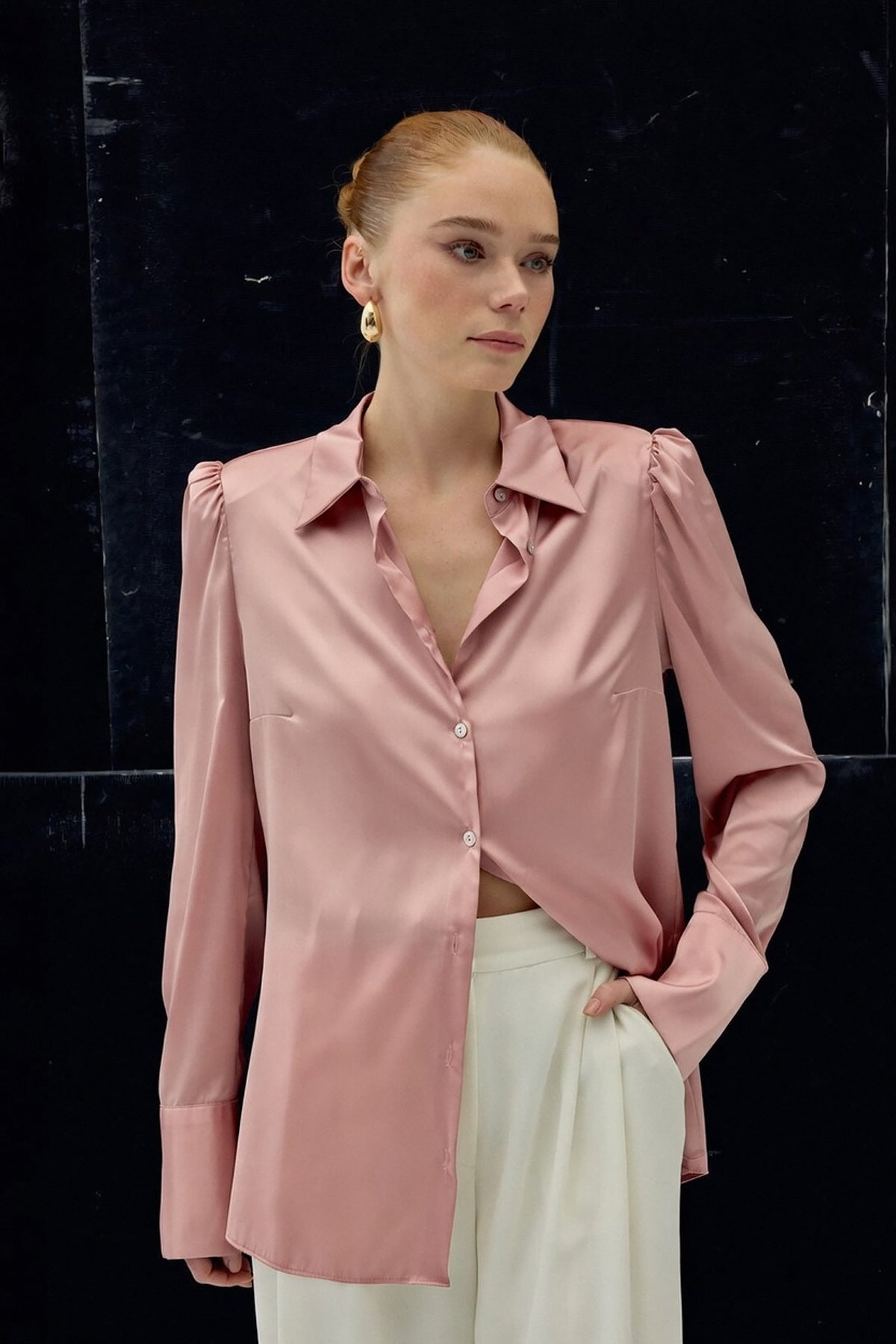 Padded Satin Shirt -
