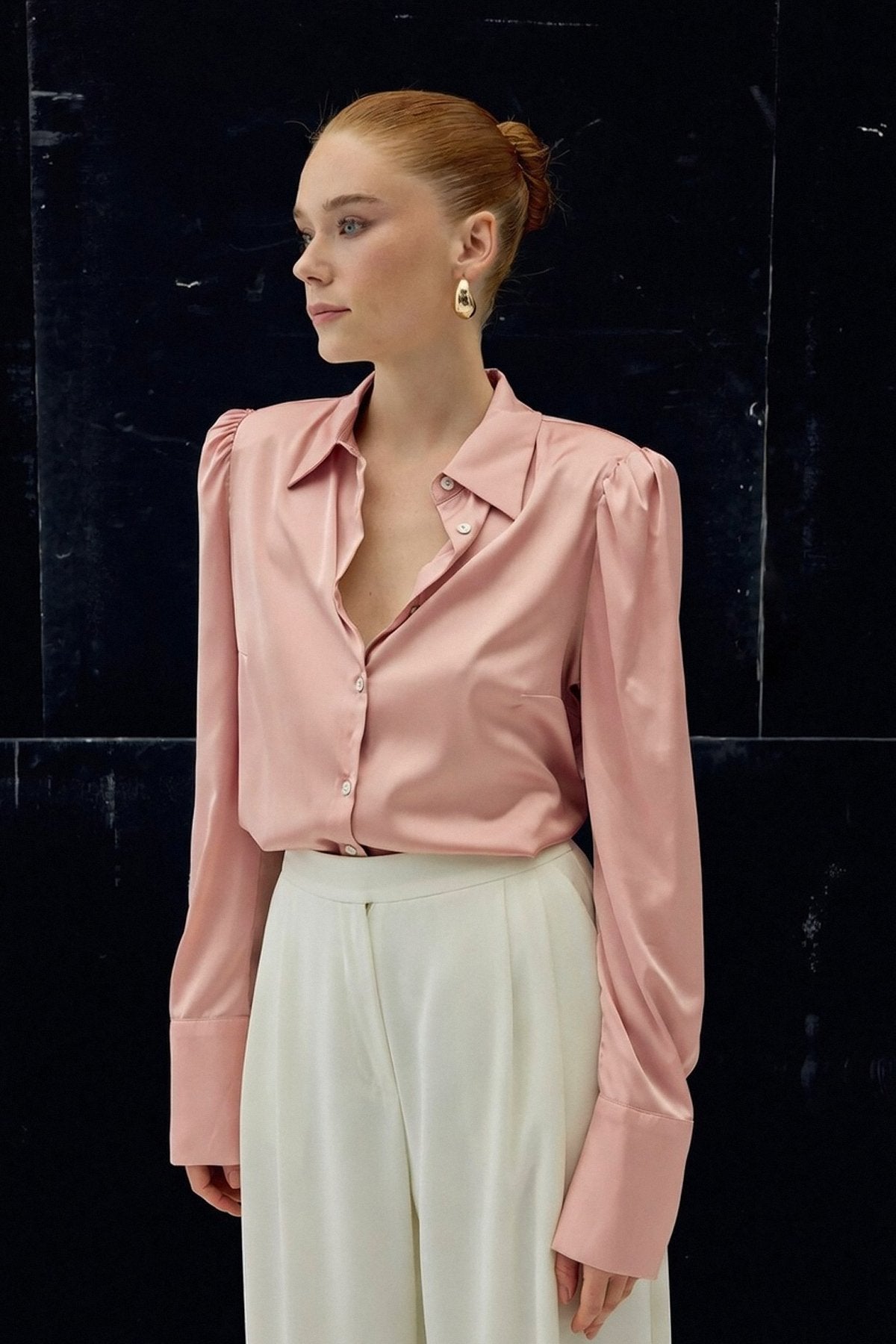 Padded Satin Shirt -