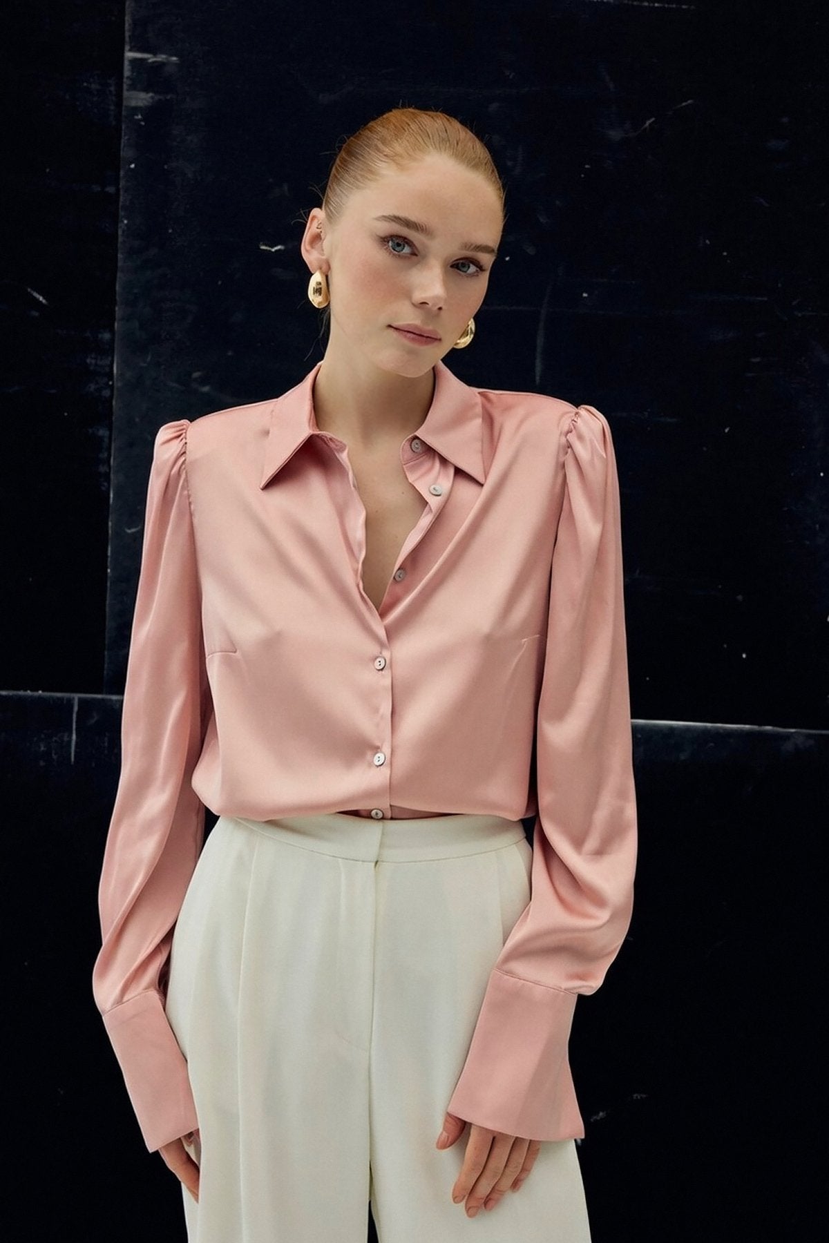 Padded Satin Shirt -