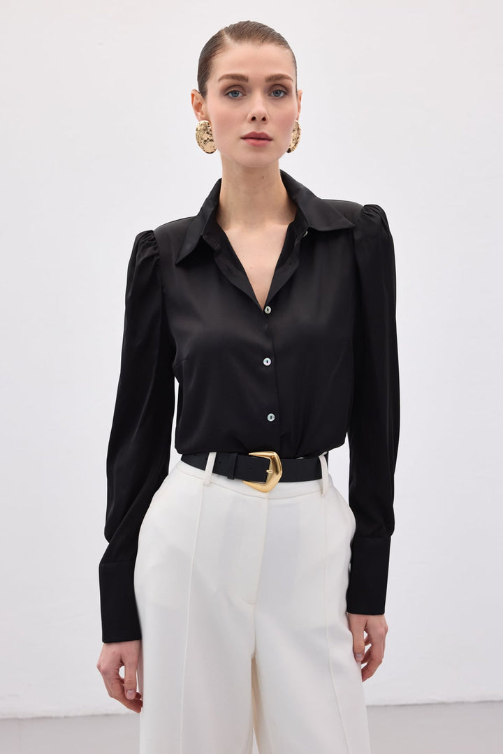 Padded Satin Shirt -
